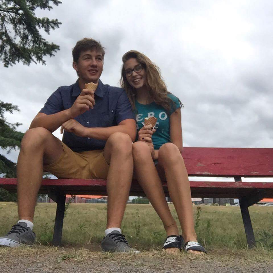 Ben and Madion eating icecream